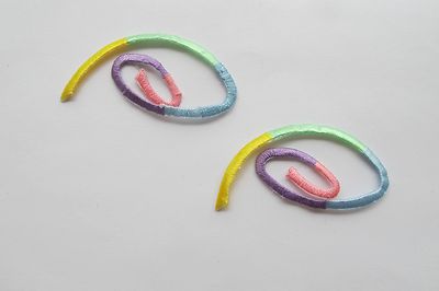 #4108 Lot 2Pcs Rainbow Color Eye,Ribbon Embroidery Applique Patch