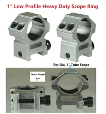 Scope Rings 1" Medium Rise Heavy Duty Weaver 1 Inch Silver Aluminum Weaver Rifle