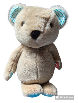 Battat B Softies Cara-Mellow Bear Plush Brown Teal Paws Polka Dot Ears 12 ''