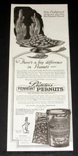 1920 OLD MAGAZINE PRINT AD, PLANTERS PENNANT BRAND PEANUTS, ONLY PEDIGREED NUTS!