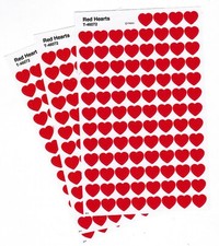 3 sheets MINI RED HEARTS Scrapbook Stickers 300 Stickers LOVE