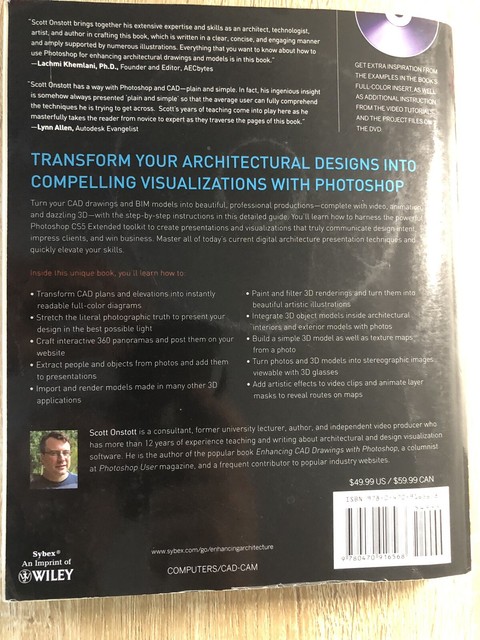 Enhancing Architectural Drawings And Models With Photoshop By Scott Onstott 2010 Paperback Dvd Rom - 
