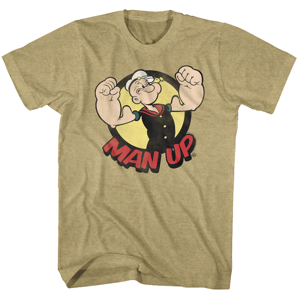 Popeye The Sailorman Vintage Cartoon Popeye Says Man Up Men's T Shirt