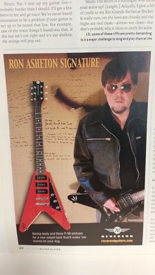 REVEREND GUITARS RON ASHETON - THE STOOGES  10x8 - PRINT AD.  m2