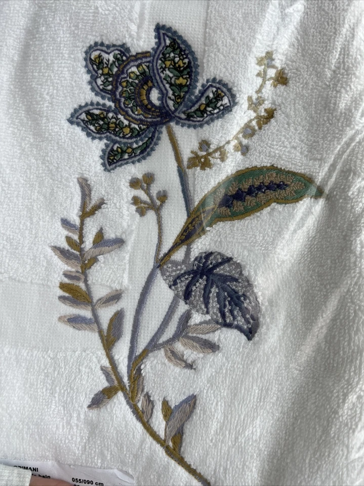 Alfombra de baño Yves Delorme Grimani 100 % algodón follaje habitación Venice Inspo Tapis 22”x35 Foto 3 de 3