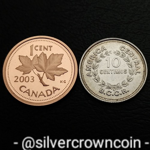 Costa Rica 🇨🇷 10 Centimos 1976 (sm). KM#185.2.  B.C.C.R. Dime 10 Pence coin.  - Foto 3 di 7