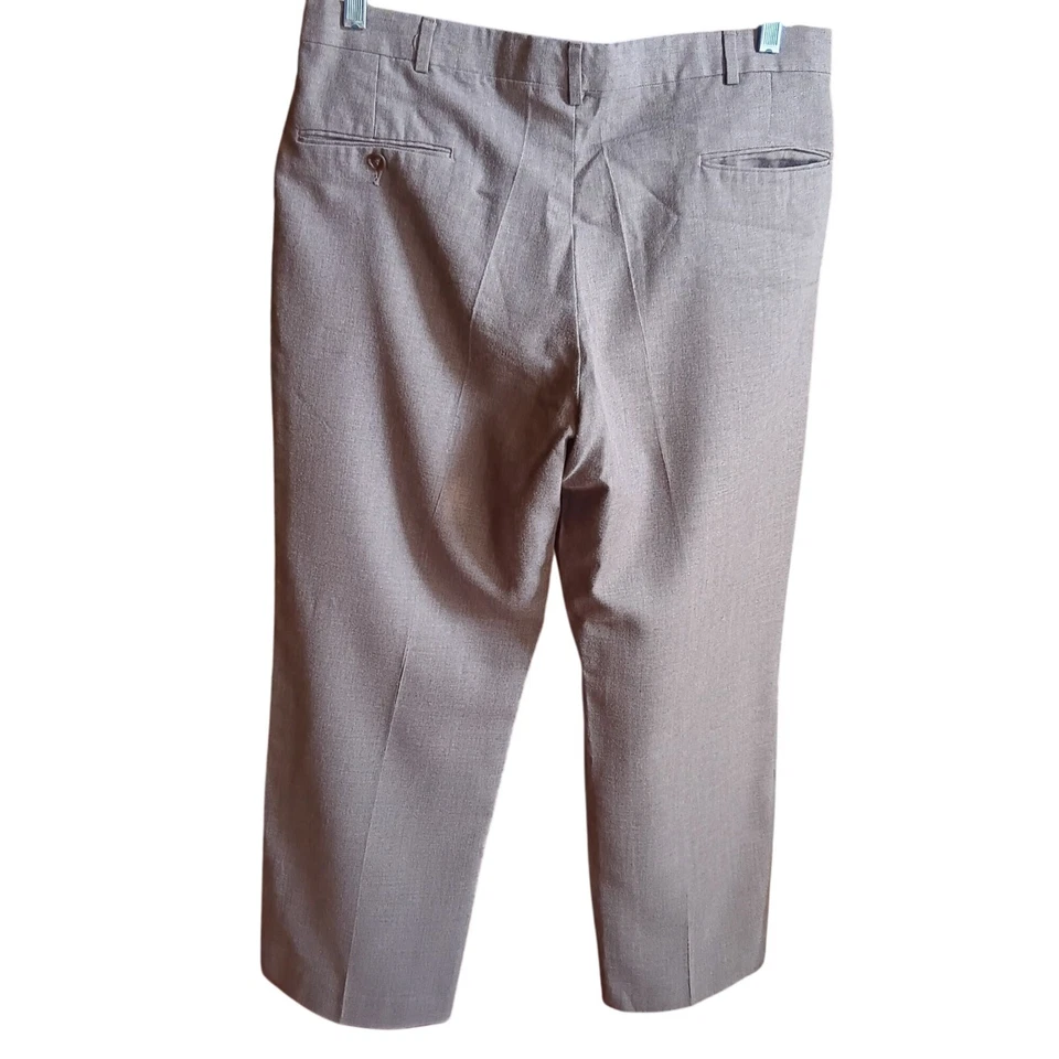 Pantalones de vestir 33x28 para hombre True Vintage rayón/dacron frente plano años 70 preparación de abogado Foto 2 de 4