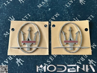 2x Maserati Emblem Tridente Neu GranTurismo 3200 4200 Levante S rot red C-Säule