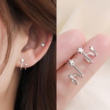 925 Sterling Silver Small Star Stud Earrings Minimalist Jewelry Gift For Her