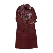 Closed- Maroon Pleather Trench Coat