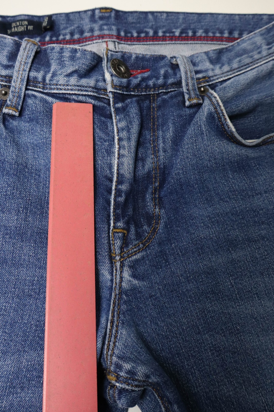 TOMMY HILFIGER Denton Straight Fit Jeans Men's W30/L32 Blue Whiskers Faded thumbnail 16