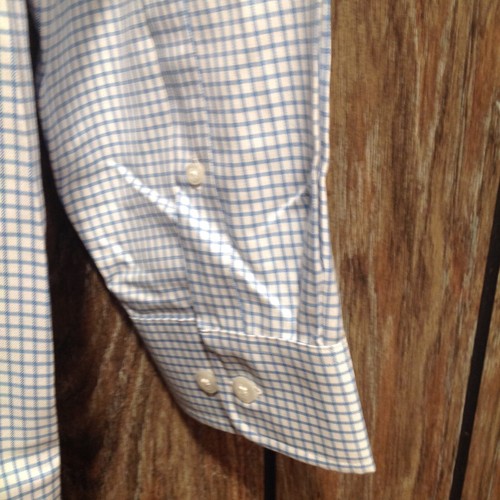 Duluth Trading Shirt Mens Large Blue / White Plaid Wrinkle Fighter Button Up - Picture 5 of 5