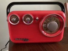 Studebaker SB2003BT Series Retro Portable AM/FM Radio Bluetooth Red/Black Workin