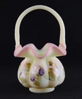 Fenton Burmese Basket "Blackberry Bouquet" Limited Ed. 1998 Connoisseur Col