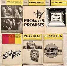 NEIL SIMON 6 BROADWAY PLAYBILL LOT VINT 1960S-1980S SUNSHINE BOYS BILOXI BLUES 