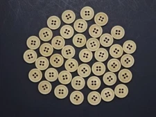 Caramel Round 4-Hole Buttons with  Raised Center and Border 18mm Lot of 8 AA81