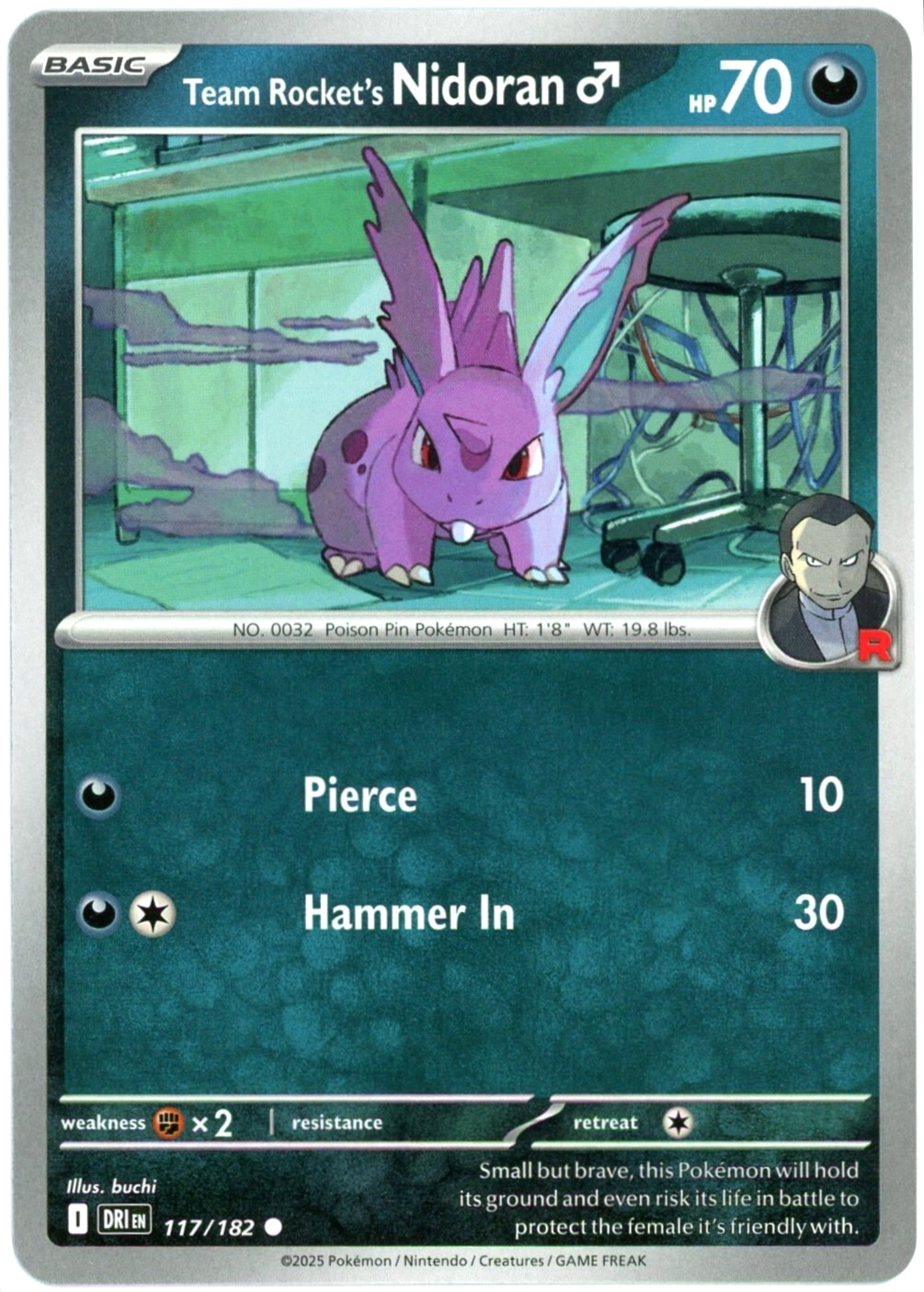 Team Rocket's Nidoran M - 117/182 - Destined Rivals - NM/M - Pokemon English