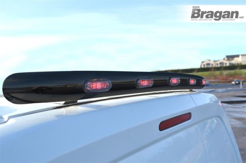 Rear Roof Bar + LED To Fit Volkswagen Caddy 2010 - 2015 Stainless Steel - BLACK - Picture 5 of 6