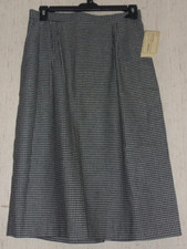 NWT WOMENS VINTAGE Sears BLACK WHITE HOUNDSTOOTH WOOL BLEND SKIRT SIZE 18