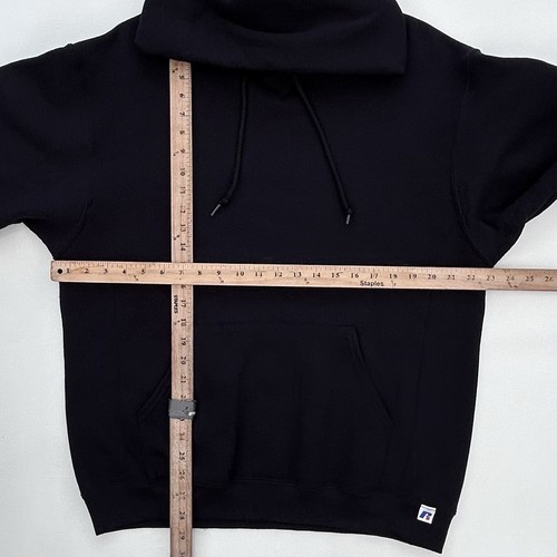 Vintage Russell Athletic Blank Black Pullover Hoodie Size Men’s Large Yeezy - Picture 4 of 5