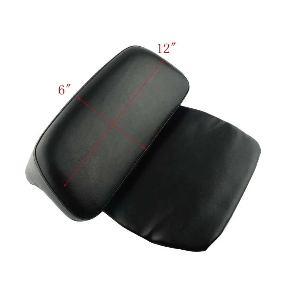 Black Pillow Pad Backrest fits 2014-2017 Harley Touring Chopped Razor Tour Pak - Image 4 of 4
