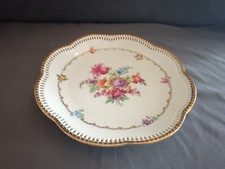 Bavaria Schumann -Teller Durchbruch Blumen, Goldrand