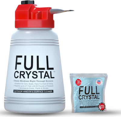 Full Crystal Window Cleaning Kit   4 Oz Glass Cleaner and Bottle with 27 Ft Reac