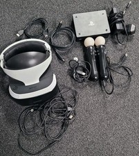 Sony PlayStation PS PS4 VR Virtual Reality Headset w/2x move controllers & wires