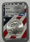 2015 American Eagle S$1  Certified NGC MS 69 Rare Flag Holder