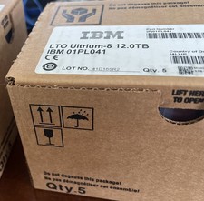 5 Pack Of IBM LTO Ultrium-8 12.0TB Part  01PL041 - New Unopened Box