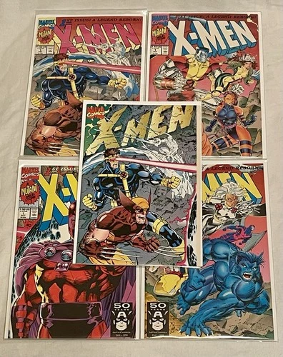 Vintage 1991 X-Men #1 Complete Set of All 5 Covers A B C D & E Jim Lee Art
