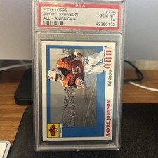 2003 Topps All-American Andre Johnson #136 Rookie Card PSA 10 GEM MINT. rookie card picture