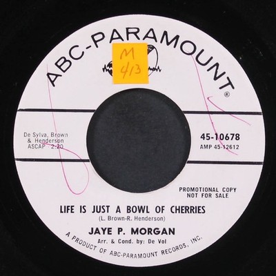 JAYE P. MORGAN: life is just a bowl of cherries / put a ring on my finger ABC 7''