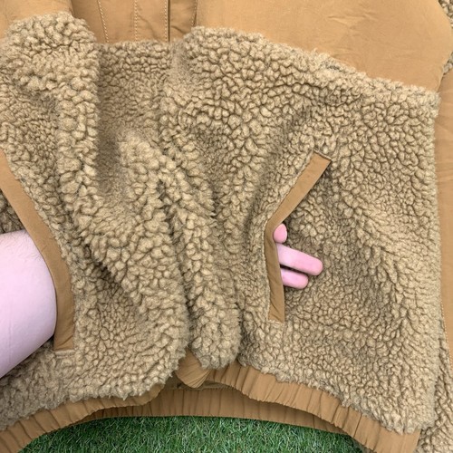 Chaqueta Patagonia Para Mujer Grande Marfil Marrón Pila Profunda Sherpa Polar Sudadera con Capucha Senderismo - Imagen 10 de 19