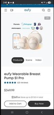 eufy S1 Pro Heated Wearable Breast Pump Hands-Free Case App Control - NEW Sealed
