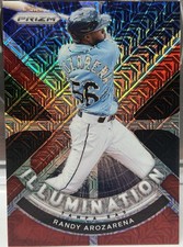 2021 Panini Prizm Illumination Red Mojo Prizm Randy Arozarena /149 Tampa Bay Ray