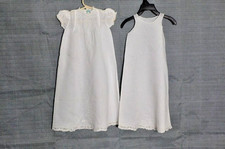 Vintage White 100 Cotton And Lace Christening Gown  Slip Philippines STUNNING