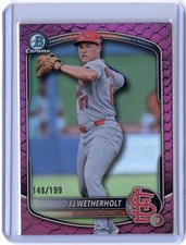 JJ Wetherholt RC Rookie Prospect /199 Fuchsia Refractor 2025 Bowman BDC-145