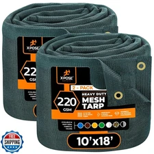 Xpose Safety Heavy Duty Green Mesh Tarp 10' x 18' (2-Pack) – 70% 