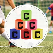 6x Captain Armbands Soccer Captain Arm Band for for Adult Youth Sports Rugby