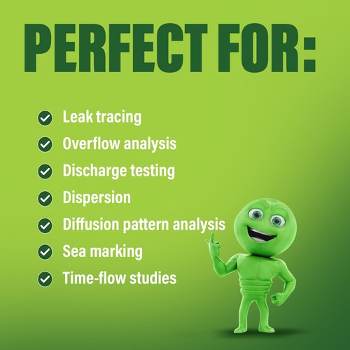 Green Water Tracing & Leak Detection Flourescent Dye  1 Gallon - Picture 6 of 9