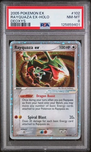 Pokemon Rayquaza ex EX Deoxys Holo Ultra Rare #102 PSA 8 Mint