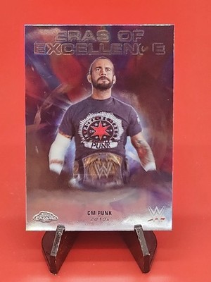 CM Punk 2026 WWE Topps Chrome Eras Of Excellence Raw Wrestling Card