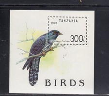 TANZANIA #985 1992 BIRDS MINT VF NH O.G S/S