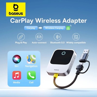 Baseus Wireless CarPlay Adapter | Convert Wired to Wireless | Plug & Play