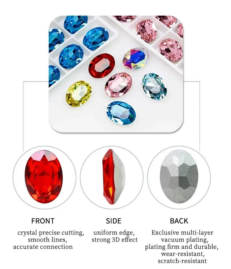 Ohrringe Swarovski Kristall Silber Oval groß 18x13 mm glitzer ohrringe ohrhänger - Bild 4 von 4