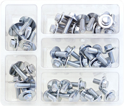 Bolt SV-M6SEMS M6 Flange Bolt Assortment 12-16-20mm Captured Washer Universal