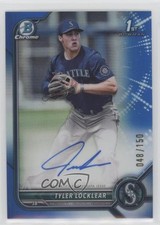 2022 Bowman Draft Chrome Pick Blue Refractor 48/150 Tyler Locklear Auto 5h0