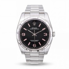 Rolex Oyster Perpetual 36mm Pink Stick Dial Men's Watch Ref 116034