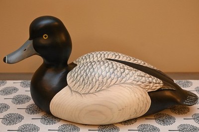 John Gewerth Signed Wood Blue Bill Duck Decoy Vintage Ducks Unlimited
